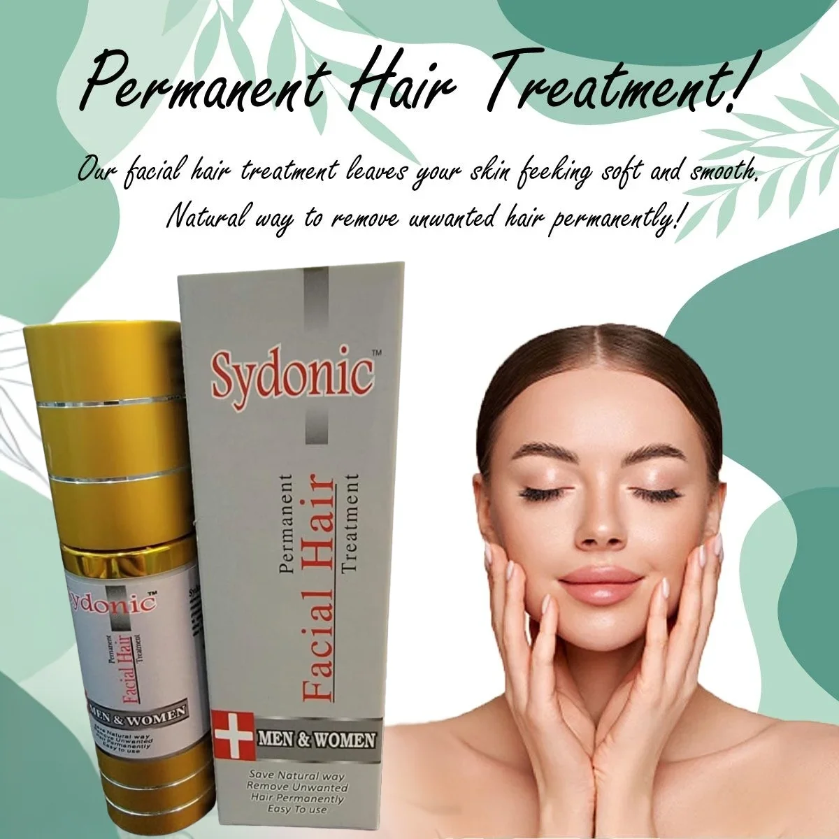 Sydonic Permanent Facial Hair Removal Cream | For Men & Women | Smooth & Painless - Image 3