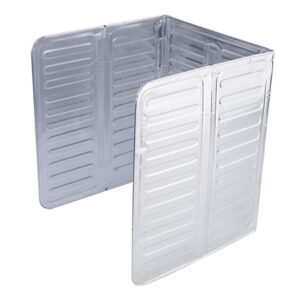 3-Sided Oil Proof Aluminum Foil Splatter Guard | Foldable Heat Insulation for Kitchen Stove | Silver