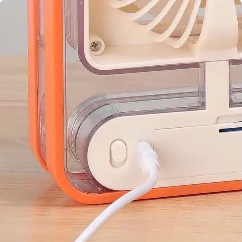 Portable USB Air Cooler Fan – 3-Speed, Mist Spray, Rechargeable | Random Color - Image 8