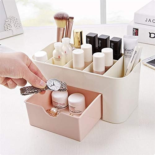 Plastic Makeup Organizer | Make Up Brush Storage Box With Drawer | Desktop Cosmetics Storage Box Division | Office Desk Organiser | Stationery Storage Box - Image 4
