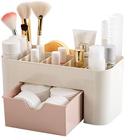 Plastic Makeup Organizer | Make Up Brush Storage Box With Drawer | Desktop Cosmetics Storage Box Division | Office Desk Organiser | Stationery Storage Box - Image 6