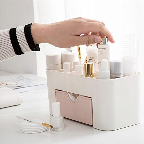 Plastic Makeup Organizer | Make Up Brush Storage Box With Drawer | Desktop Cosmetics Storage Box Division | Office Desk Organiser | Stationery Storage Box - Image 3