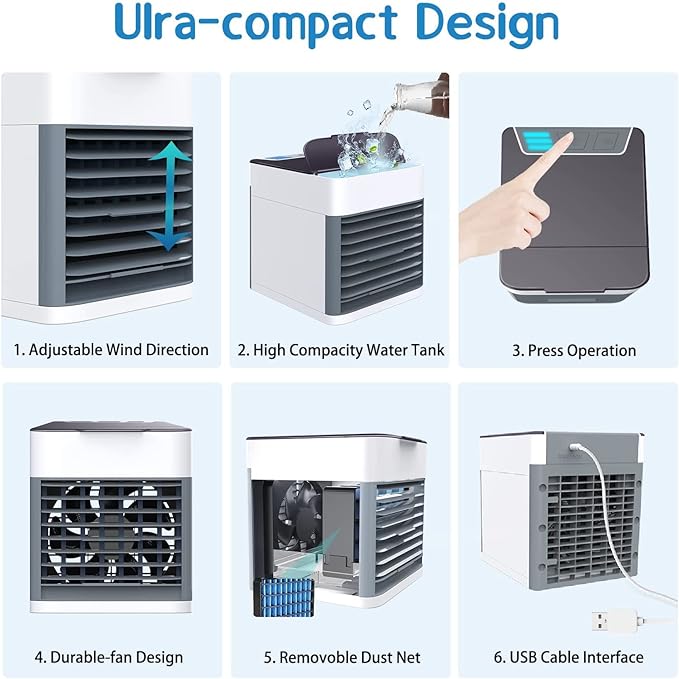 Arctic Air Ultra 3-in-1 Mini USB Portable Air Cooler | Personal Evaporative AC with LED Night Light for Home Office Travel - Image 2