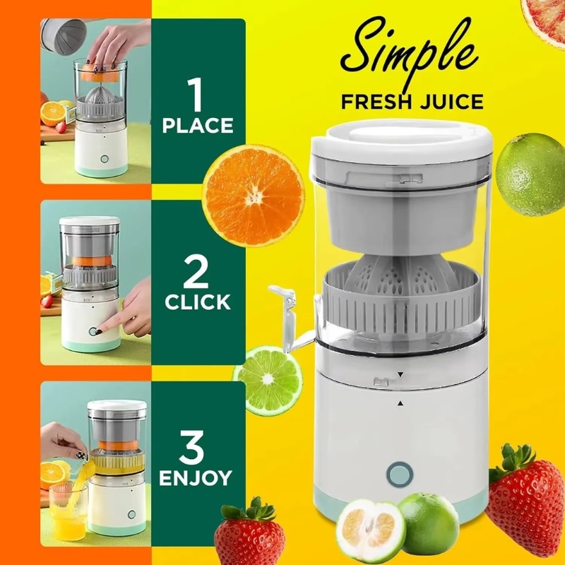 Portable Electric Citrus Juicer | USB Rechargeable Hands-Free Fruit Extractor for Fresh Juice Anywhere - Image 2