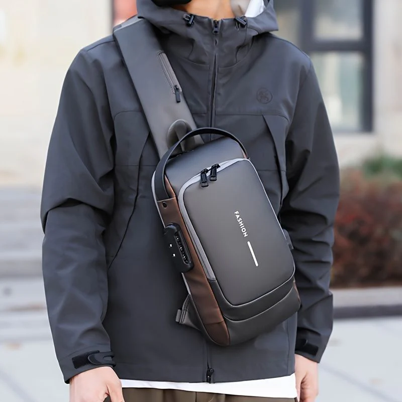 Black | Multifunction Anti-Theft USB Charging Crossbody Shoulder Bag | Stylish, Secure, and Ready for Adventures - Image 5