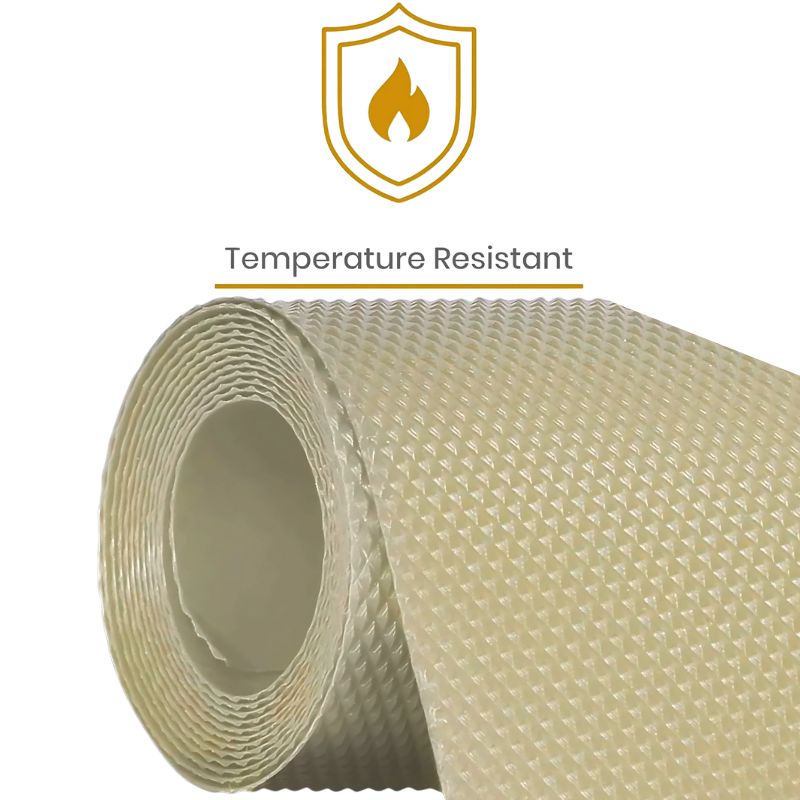 Anti-Slip Fridge & Shelf Mat | Waterproof Washable Liner for Kitchen Drawers Cabinets | Beige - Image 3