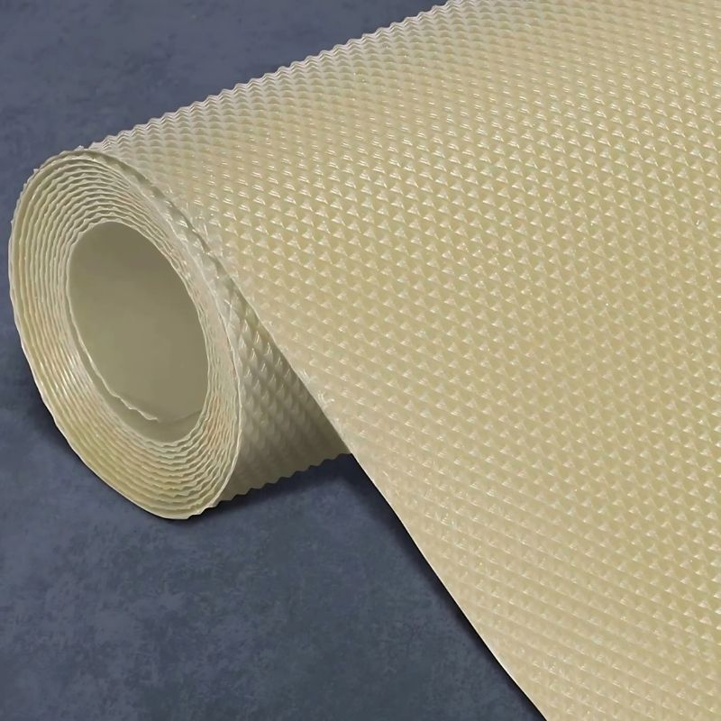 Anti-Slip Fridge & Shelf Mat | Waterproof Washable Liner for Kitchen Drawers Cabinets | Beige - Image 4