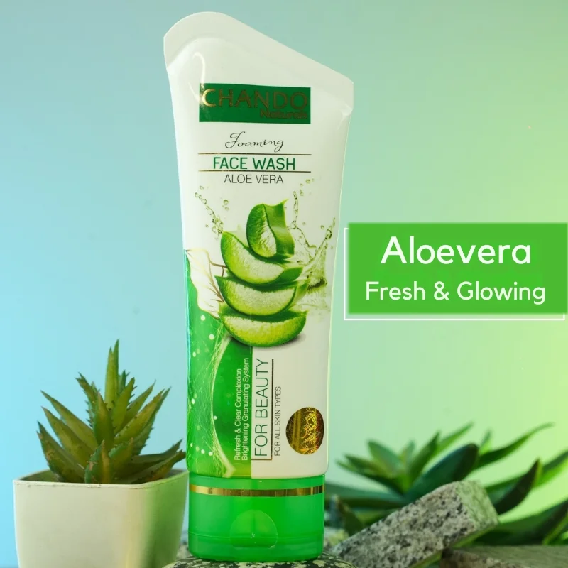 Face Wash | Chando Naturals Aloe Vera Beauty Face Wash 100ml Gentle Hydrating Cleanser for Sensitive Skin - Image 4
